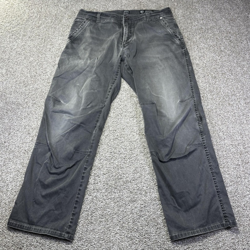 Kuhl Slackr Pants Mens 35x32 Gray Relaxed Fit Canvas Cargo Workwear Outdoor